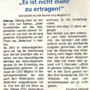 Artikel zur Adenauer Schwimmbad-Sanierung